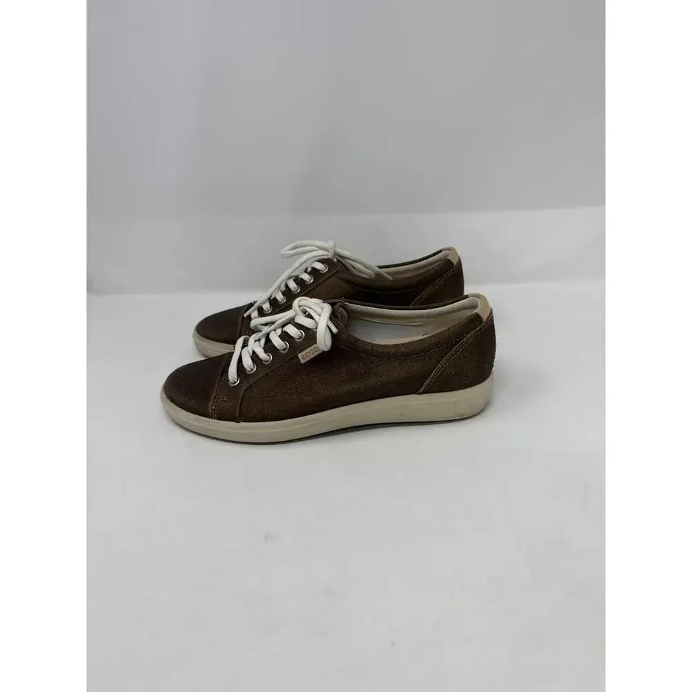 ECCO Leather Sneaker Size 9 Dark Gold Sparkle  (A4)
